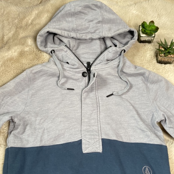 Volcom Hoody Pullover Blue Gray Color Block Men’s XS - Picture 3 of 11
